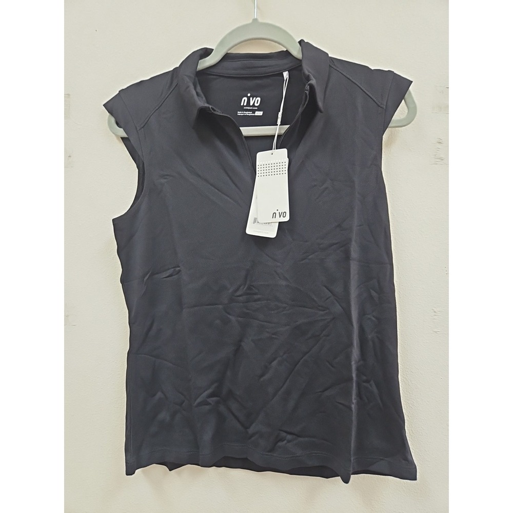 NVO Sport Shirt Womens MTank Golf Tennis Pickleball  1/4 Zip Sleeveless Polo New